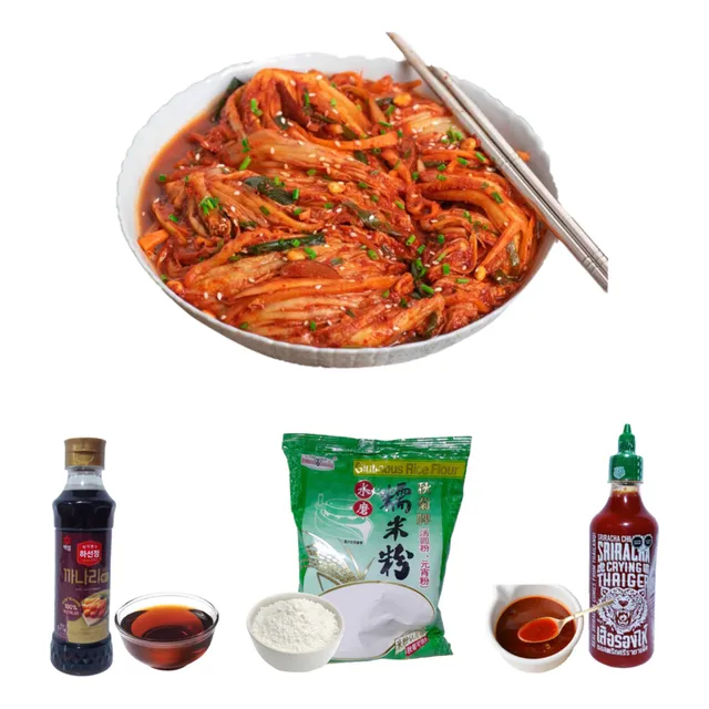 Pack Kimchi Mini 3u Shiracha. Salsa Pescado. Harina De Arroz