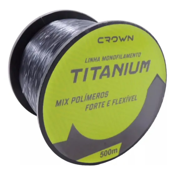 Linha P/ Pesca Titanium 0,30mm 17lbs 500m Crown Mono Fumê Cor Cinza