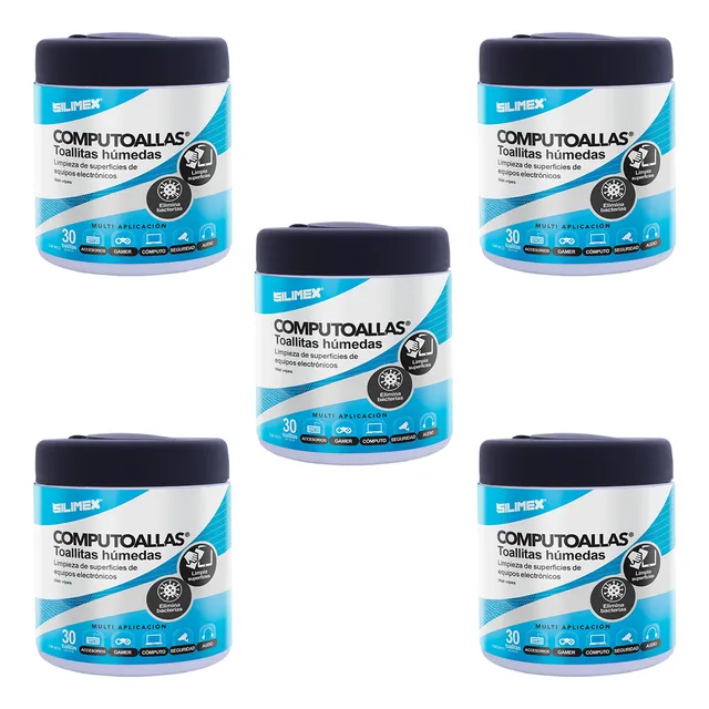 Kit 5 Toallas Húmedas P/limpieza De Pantallas Y Gabinetes Color Blanco