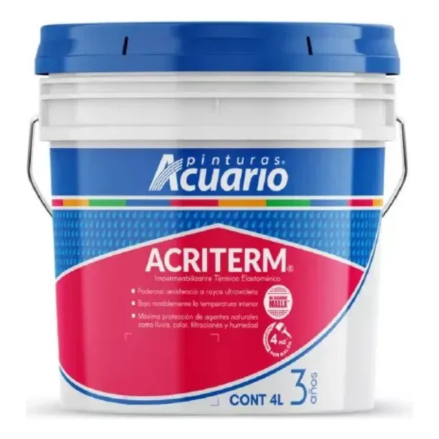 Impermeabilizante Elastómerico Acriterm 3años Acuario 4lt