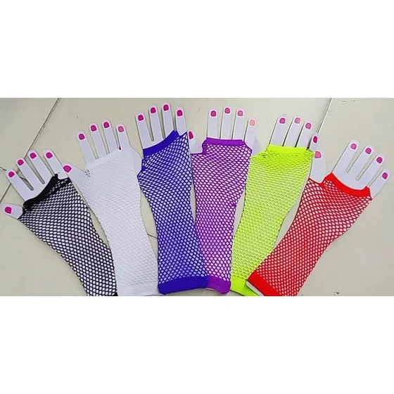 Guantes De Malla Kpop Largos Colores Variados
