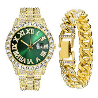 Reloj De Pulsera Unisex Estilo Hip Hop Con Diamantes De Imit Reloj De Pulsera Unisex Estilo Hip Hop Con Diamantes De Imit