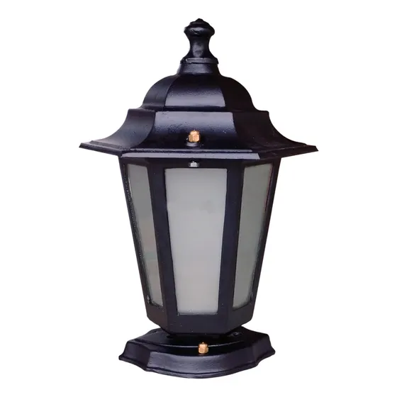 Farol Colonial 6 Caras Fundición  Aluminio Para Pilar Chico