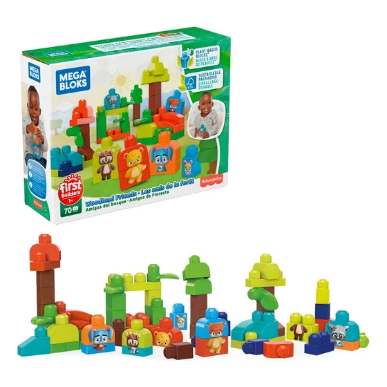 Mega Bloks De Fisher Price Amigos Del Bosque 70 Piezas 1 Año Cantidad De Piezas 70