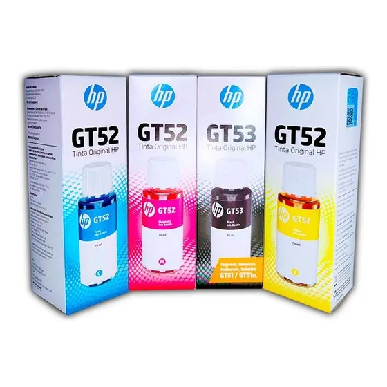 Botellas Tinta Hp Gt 51 Gt 52 Gt 53 4 Colores Original