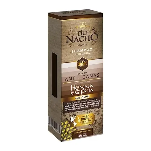 Champú Anti Canas Tío Nacho De 415ml Con Henna Egipcia