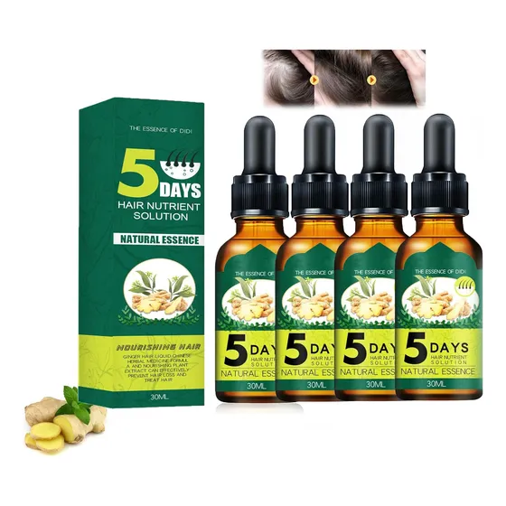 4pcs 5day Ginger Germinal Hair Growth Serum Oil For Peinar