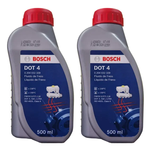 Kit 2 Fluídos De Freio Original Bosch 500ml Dot 4