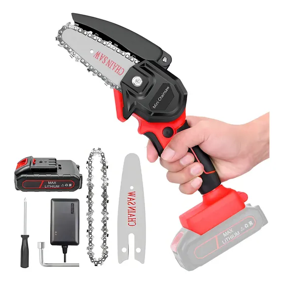 Motosierra eléctrica a batería STARDOM de 600W 220V color rojo/negro