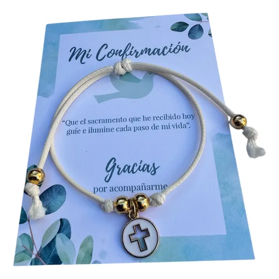 10 Pulseras Cruz Regalo Bautizo, Comunión, Confirmación.