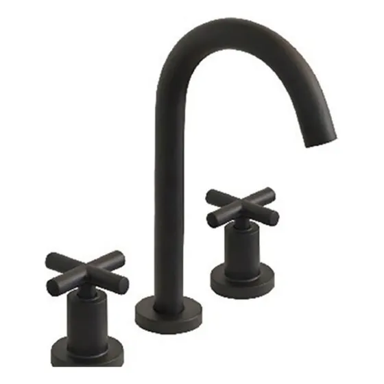 Grifería lavatorio canilla doble comando Mozart Boston premium color negro 9955