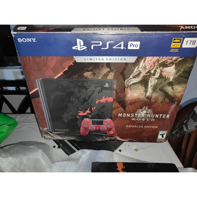 Sony Ps4 Pro Playstation 4 Box Edición Monster Hunter World Naranja
