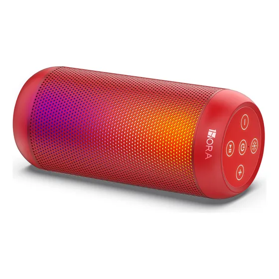 Bocina Bluetooth Speaker Altavoz Inalámbrico Portátil Con Luces Led 1hora 5wx2 De Potencia Soporte Aux, Micro Sd, Tf Tarjeta Rojo