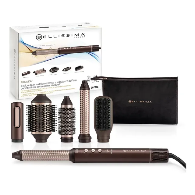 Cepillo Secador Modelador De Aire Digital Prodigy Bellissima Marrón Oscuro
