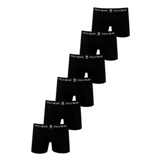 Kit 6 Cuecas Boxer AlgodĂŁo Polo Wear Preto Kit 6 Cuecas Boxer AlgodĂŁo Polo Wear Preto