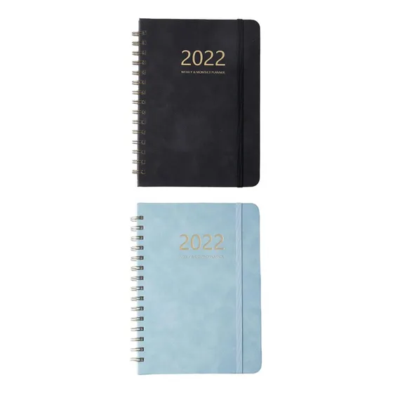 2x Caderno De Gravação Capa De Couro Bobinas Duplas