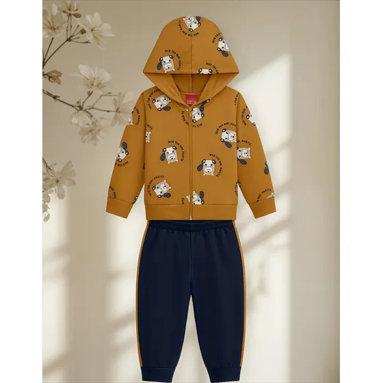 Conjunto Kyly Infantil Menino Casaco Calça Moletom Peluciado