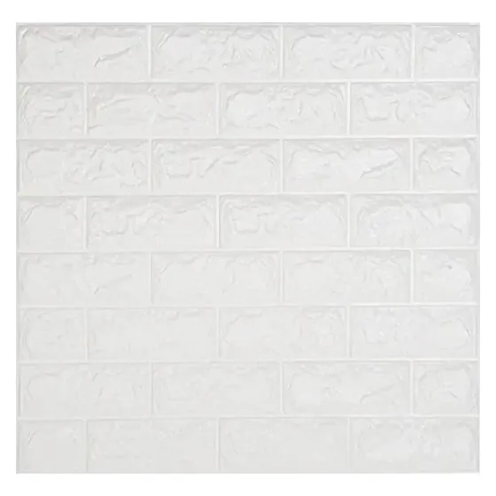 Pack X10 Placa Panel Blanca Revestimiento Pared Autoadhesiva