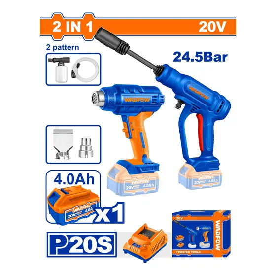 Hidrojet Inalambrico Con Pistola De Calor 20v 4.0ah Wadfow