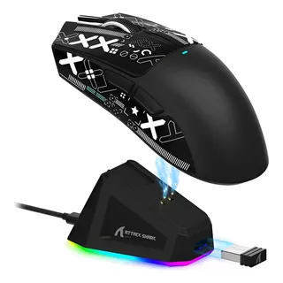 Mouse Sem Fio Attack Shark X11 Branco 22000dpi+rgb Dock