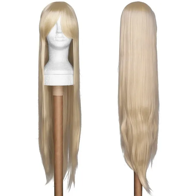 Peruca Loira Lisa Super Longa Rapunzel Orgânica Cosplay Wig