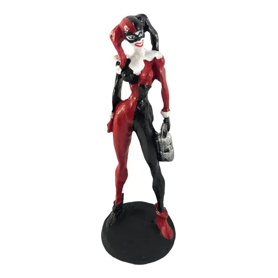Boneco Action Figure Arlequina Em Resina 16cm Dc