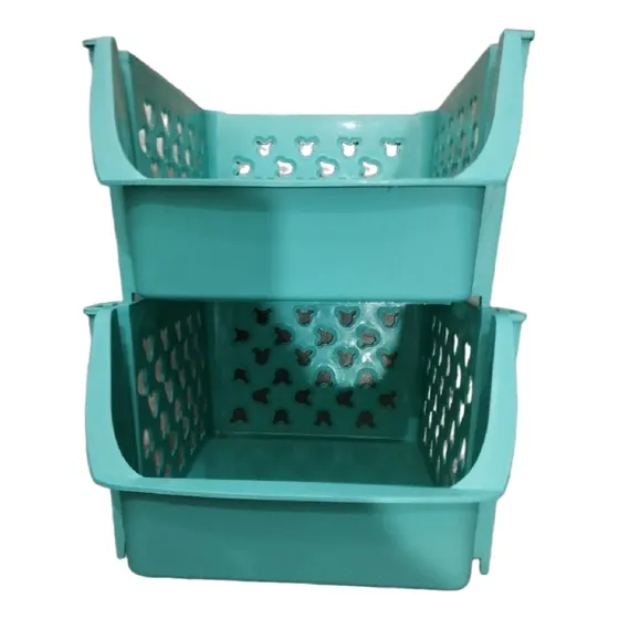 Caja Plástica Multiuso Organizador Apilable Tipo Cesta 