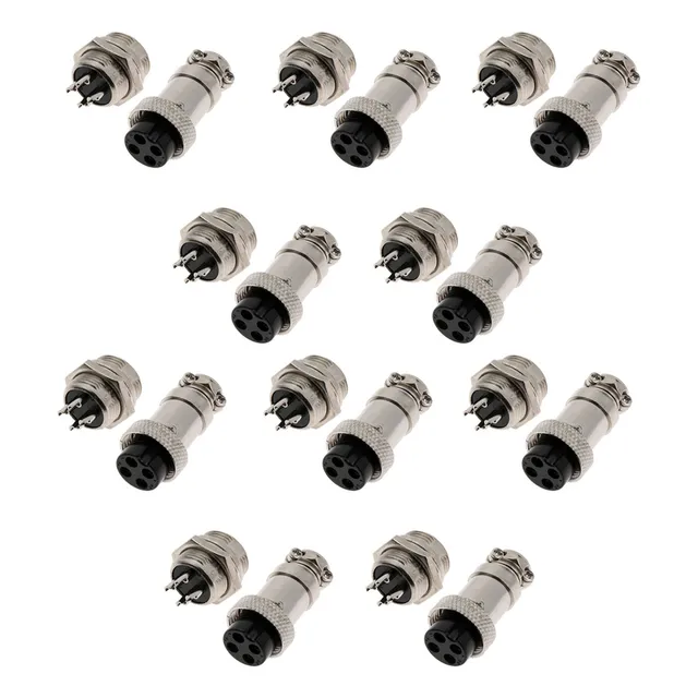 10 Piezas Conector De Aviación Gx16 (macho-hembra) 4 Pines