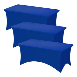 Mantel Rectangular Fixwal Azul Real De 6 Pies, Paquete De 3 Mantel Rectangular Fixwal Azul Real De 6 Pies, Paquete De 3