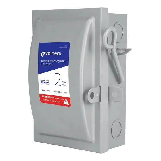 Interruptor De Seguridad 2 Polos, 30 A, Volteck   46020