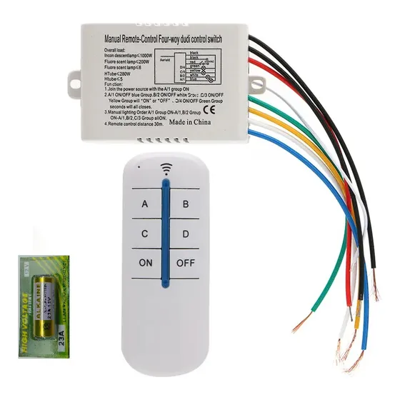 Interruptor Rf 433mhz 4 Vias Interruptor +controle Rf Bivolt
