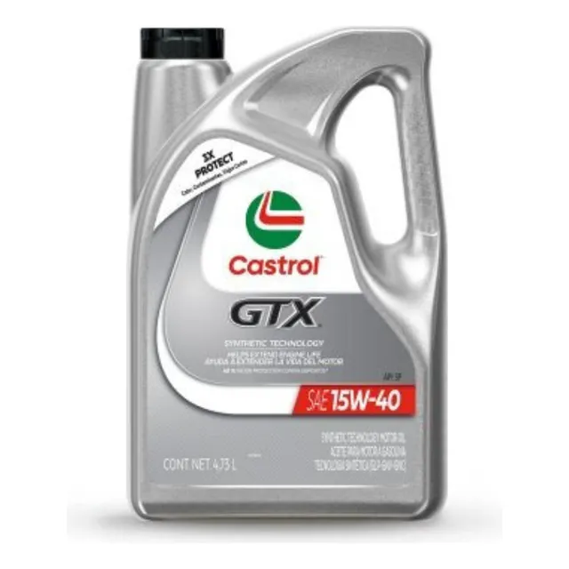 Castrol Aceite de Motor a Gasolina GTX 15W40 Motor 4.73 Lts Garrafa