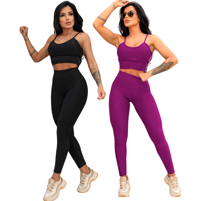 Kit 2 Conjunto Top E Calça Legging Roupa Academia Bolha 3d Kit 2 Conjunto Top E Calça Legging Roupa Academia Bolha 3d