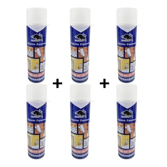 Pack 6 Espumas Expansivas Pu 500 Ml Toro Negro