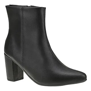 Bota Coturno Feminina Salto Bloco Grosso Bico Fino Cano Curt Bota Coturno Feminina Salto Bloco Grosso Bico Fino Cano Curt