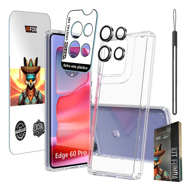 Vrfox Kit Funda Transparente Para Motorola / Serie Edge / Serie G + Micas Hd