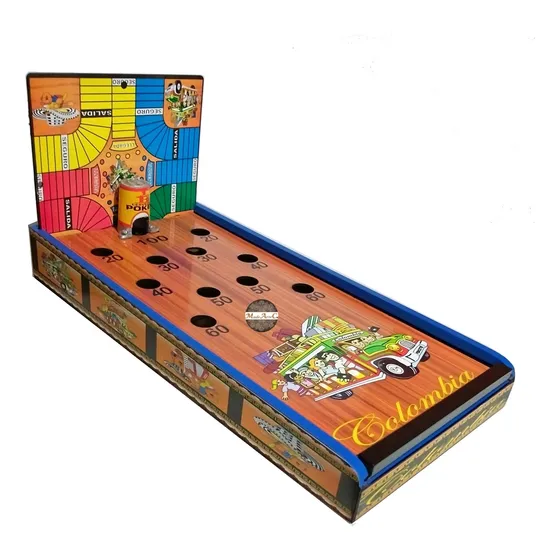 Juego De Lujo Bolirana Y Parqués De Mesa En Madera Portátil