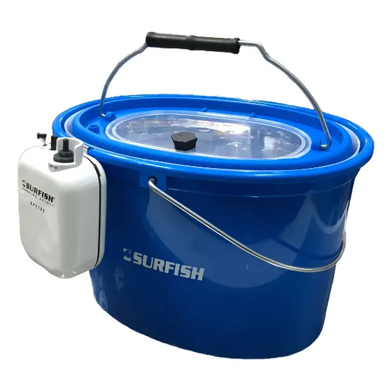 Combo Surfish Balde Porta Carnada 5l 2en1 +aireador Portatil