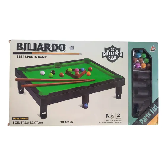 Mesa Billar  Mini Juguete Pool Niños Tres Bandas Bolas Palos