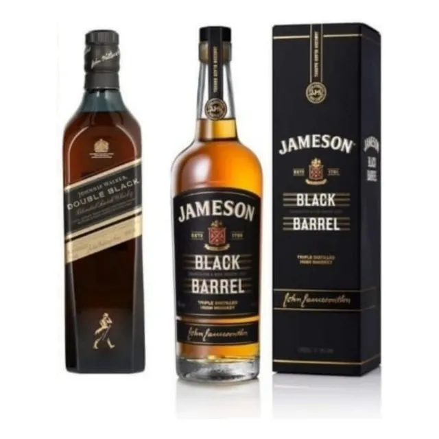 Whisky Jw Double Black 750ml + Jameson Black Barrel 750ml