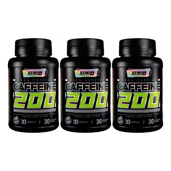 Star Nutrition Caffeine 200 Cafeina Anhidra 30 Capsulas X3un