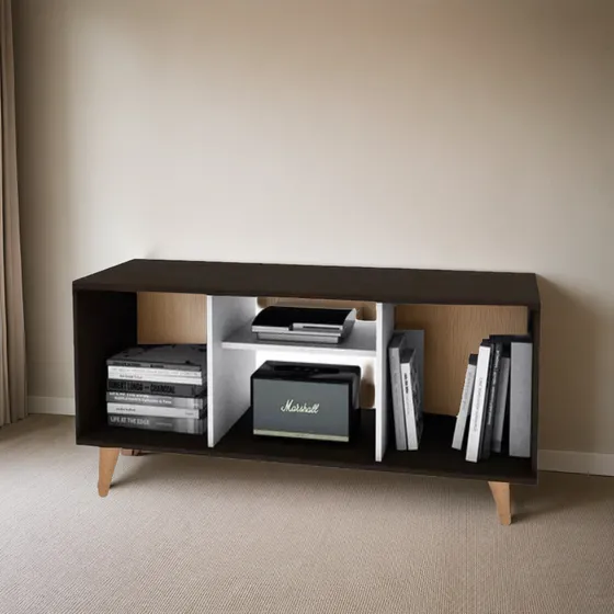 Mesa Tv Color Wengue, Centro De Entretenimiento, 130 Cm 