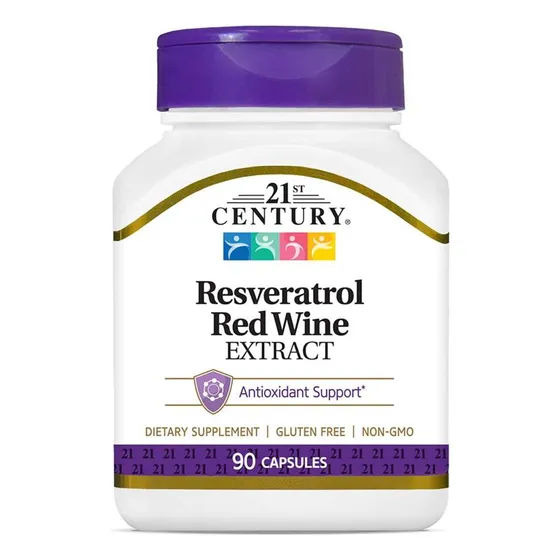Resveratrol 21st Century 90 Cápsulas 200mg Con Vit C