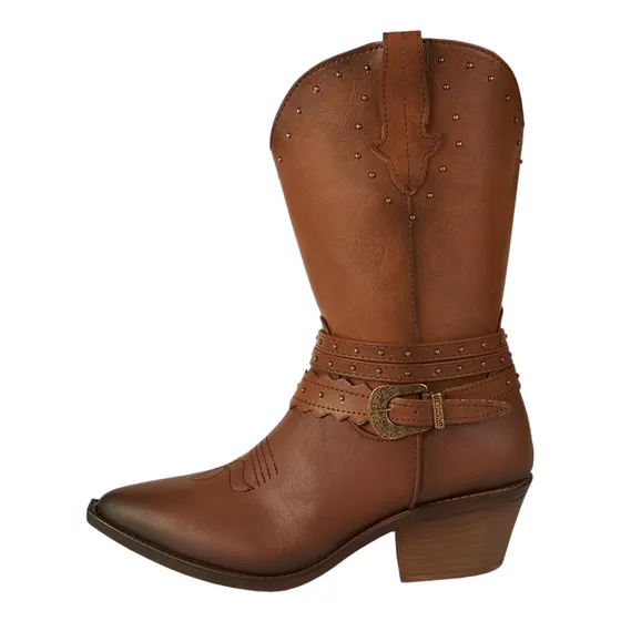 Bota Vaquera De Dama Estilo 8019 Color Camel