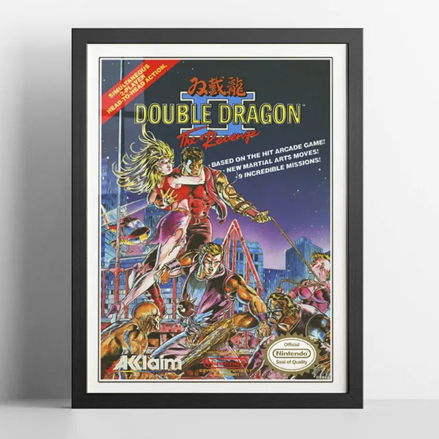 Cuadro Gamer - Double Dragon - Vintage Cover