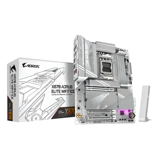 Motherboard X870 A Elite Wifi7 Ice Gigabyte Am5 Ddr5 Color Blanco | Cuotas sin interés