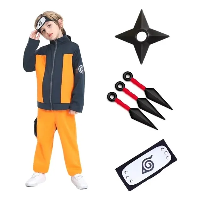 Disfraz De Naruto Con Accesorios Niños Halloween Regalo