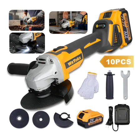 Esmerilhadeira Angular 125mm 21v Profissional Com Bateria Amarelo 127/220v