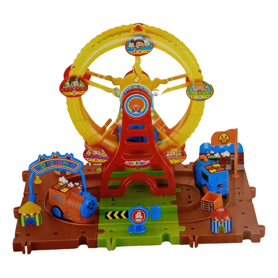 Pista Tren Infantil Juego Parque De Diversiones Luz Y Sonido Color Multicolor