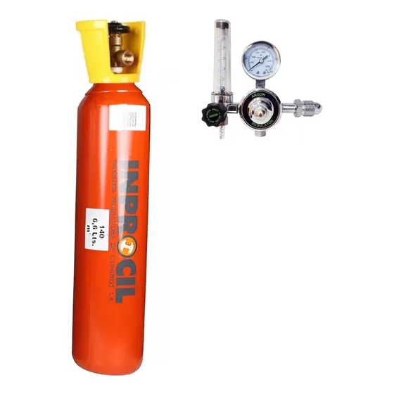 Tubo Argon Soldadura Tig 1m3 Sello Iram Tulipa Caudalimetro